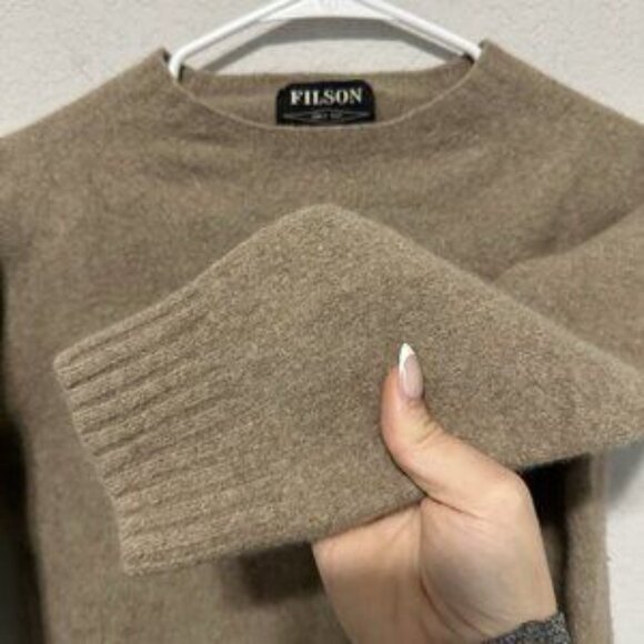 Filson Wool Sweater Camel Brown Womens Size XS/Small * Read Geelong Lambswool - Picture 4 of 6